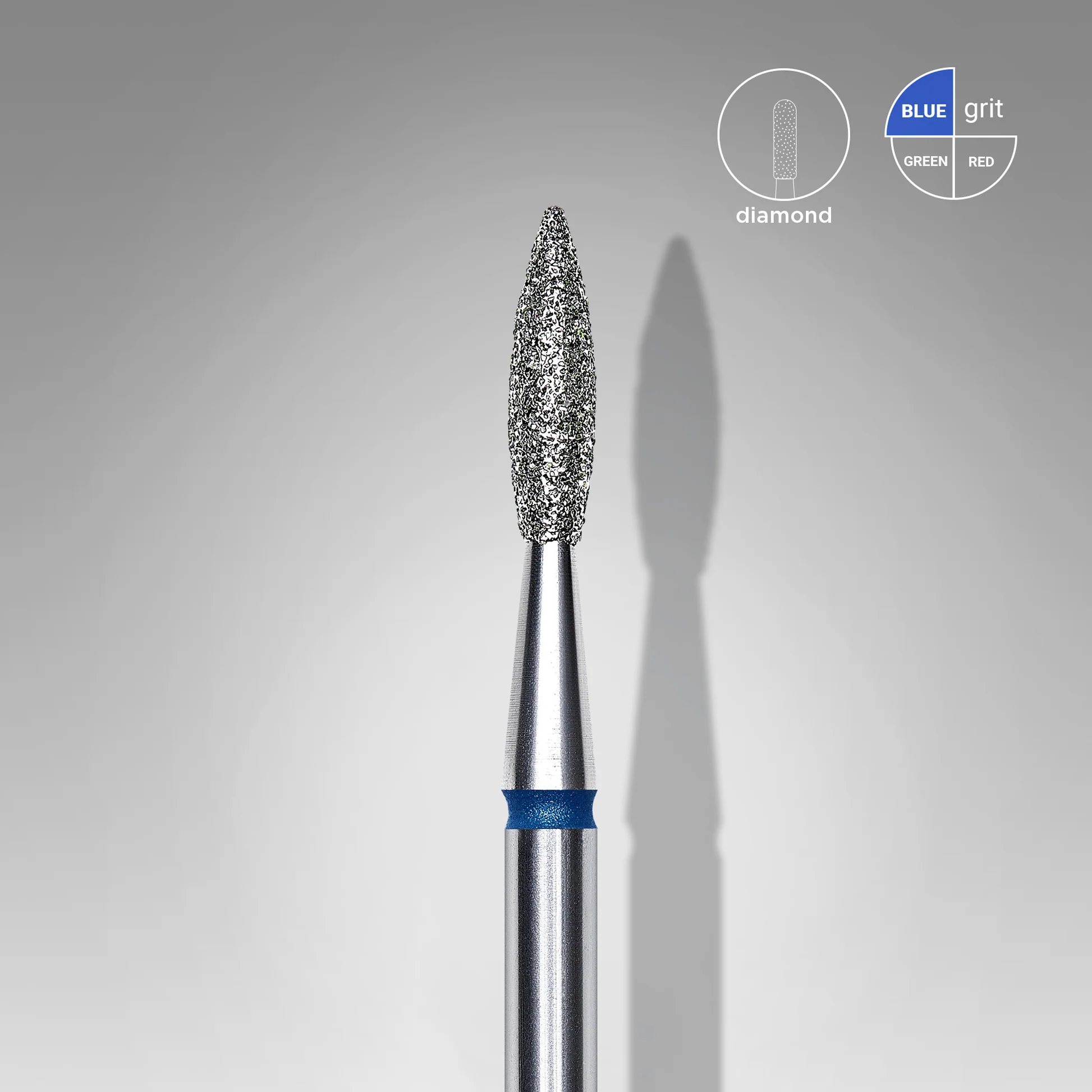Bit/ Capat Freza Diamantat Flacara Albastru cu varf ascutit  2.1/8mm STALEKS